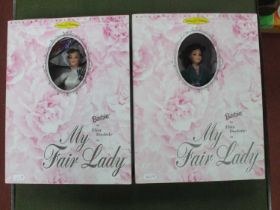 Two Mattel Collector Edition Barbie Dolls #15497, #15498 - Barbie as Eliza Doolittle in My Fair