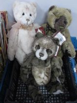 Three Charlie Bears - Thistle #CB141493 approximately 35cm tall, Jane #CB161634 approximately 41cm