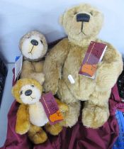 Three Gund 'Cliff Richard Collection' Teddy Bears comprising of #95003 Elliot, certified number 9 of