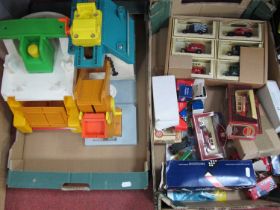 A quantity of diecast model vehicles and Fisher-Price toys to include commercial vehicles by Lledo