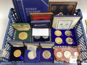 Large Collection Of GB And World Coins, including Whitman folders, Tower Mint medals, £5 coins