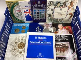 Twelve Royal Mint Coin Sets And Commemorative Coins, including 1983, 1986, 1994, 1999 and 2012