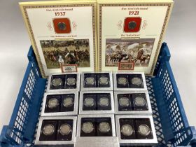 Collection Of Thirty-Two USA Buffalo Nickel Silver Coins, twelve in folders and twenty