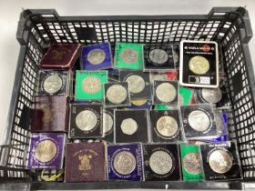 Large Collection Of GB Commemorative Coins, 1977 Jubilee, Churchill, Charles and Diana Crowns etc,