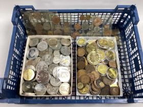 Large Collection Of GB And World Coins, includes a large amount of GB commemorative crowns, pre-