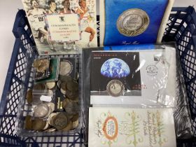 Collection Of GB And World Coins, including a 1988 Royal Mint Bunc coin set, Millennium £5 coin