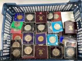 Large Collection Of GB Commemorative Coins, various Crowns including Charles and Diana, Churchill