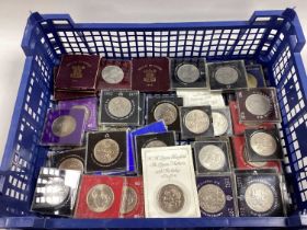 Large Collection of GB Commemorative Coins, Charles and Diana, 1977 Jubilee, Churchill Crowns etc,