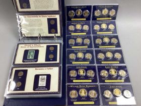 Collection Of USA Coins, includes a 100 years of Lincoln 1909-2009 coin and stamp collection.