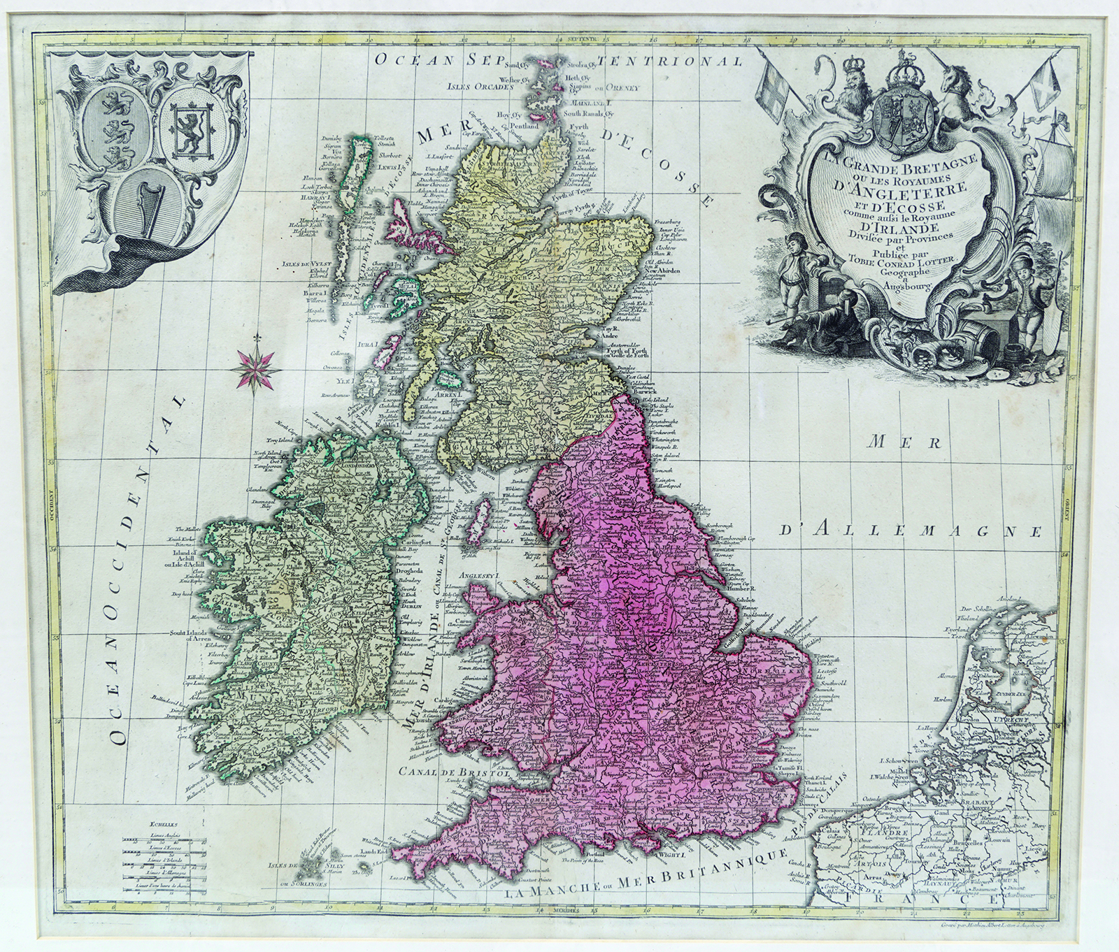 18TH-CENTURY MAP OF ENGLAND AND IRELAND
