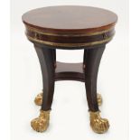 REGENCY GRAINED ROSEWOOD & PARCEL-GILT STOOL