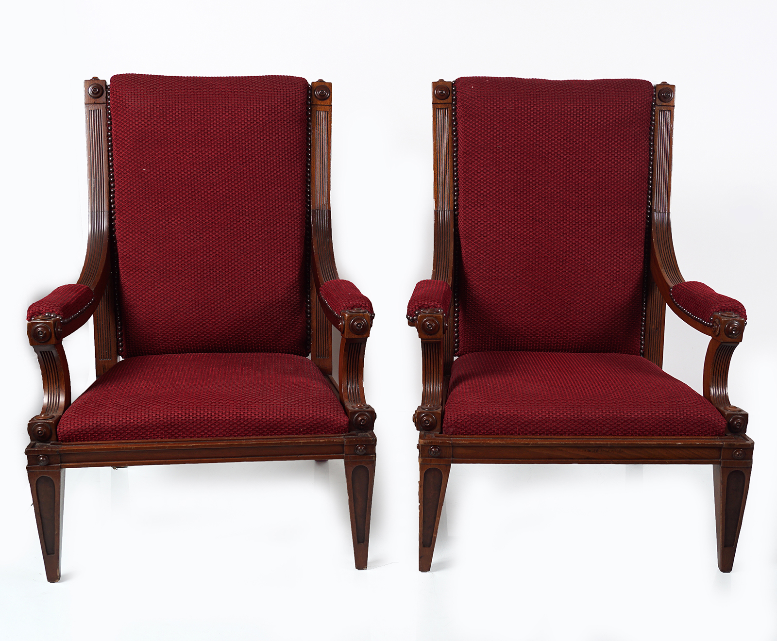 PAIR OF 19TH-CENTURY WALNUT ARMCHAIRS