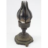 EARLY BRONZE FOLDING CANDLE HOLDER
