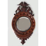 WALNUT FRAMED CONVEX MIRROR