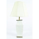 CHINESE BLANC DE CHINE VASE STEMMED TABLE LAMP