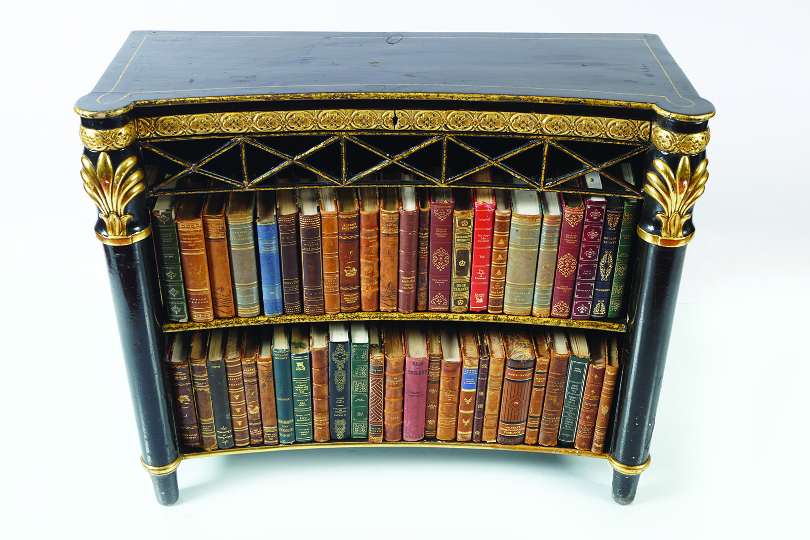 REGENCY PERIOD EBONY & PARCEL-GILT BOOKCASE - Image 2 of 6