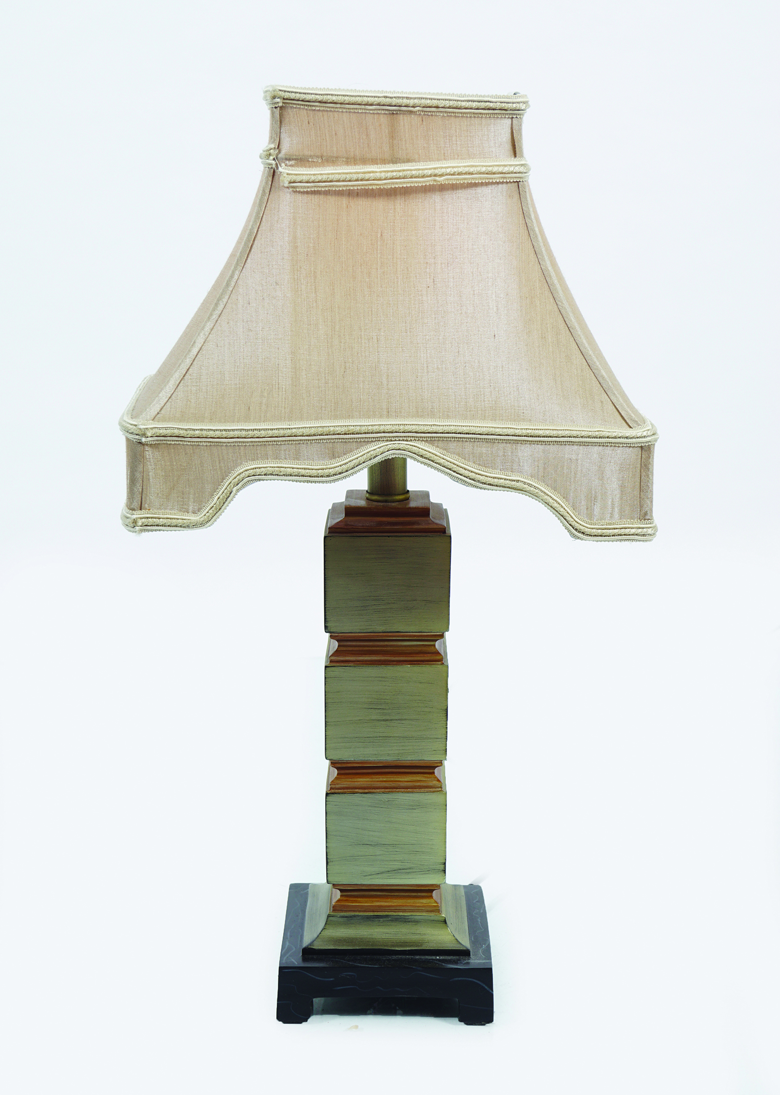 DESIGNER PAINTED & PARCEL-GILT TABLE LAMP