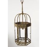 19TH-CENTURY BRASS HALL LANTERN