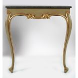 PAIR OF PAINTED & PARCEL-GILT CONSOLE TABLES