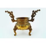 19TH-CENTURY CHINESE GILT BRONZE CENSER