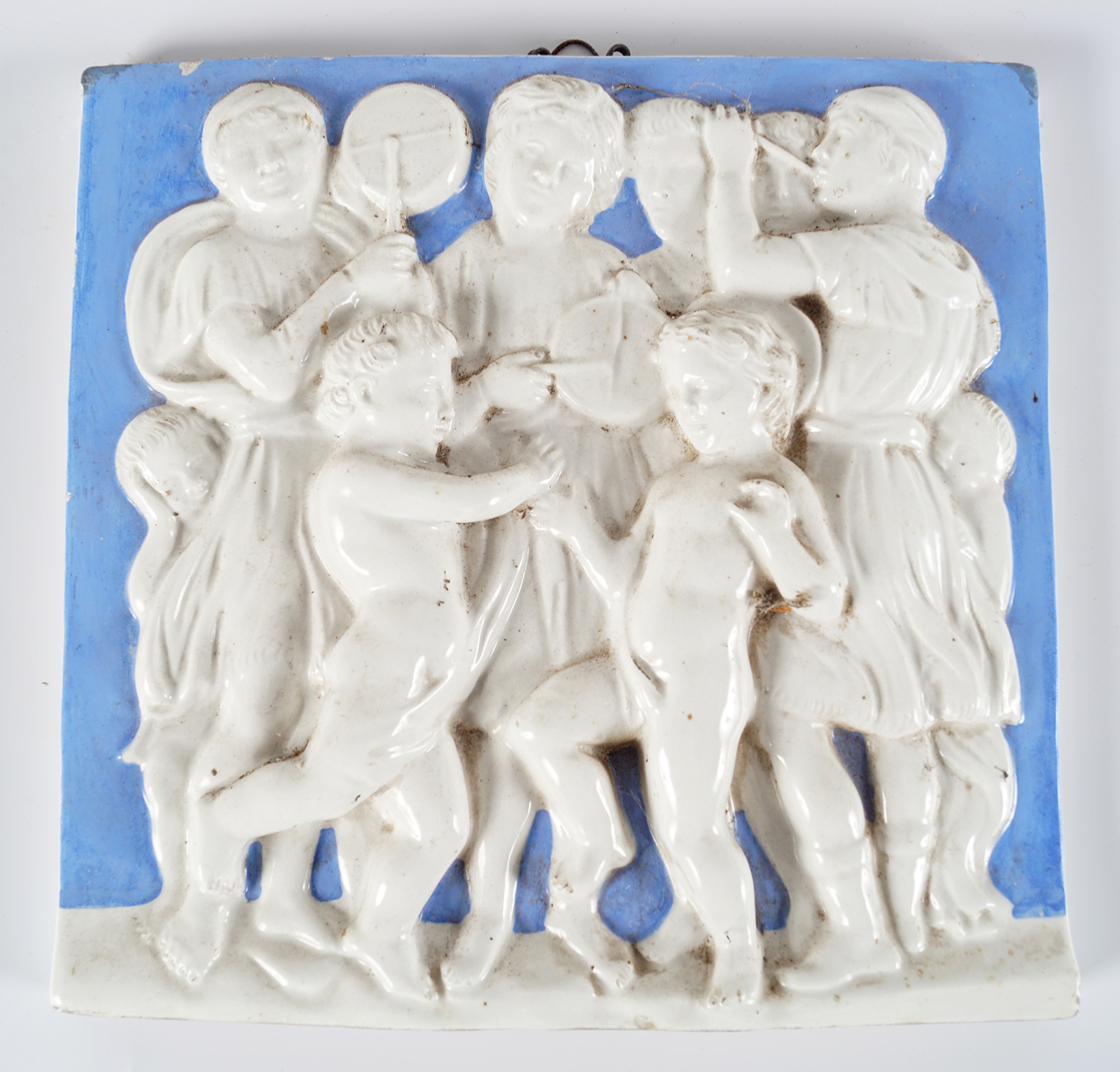 19TH-CENTURY ITALIAN GLAZED POTTERY RELIEF PLAQUE