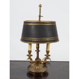 FRENCH BOUILLOTE BRASS & TOLEWARE LAMP