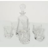 DIMPLE GLASS DECANTER