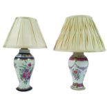 MATCHED PAIR OF SAMPSON VASE STEMMED TABLE LAMPS