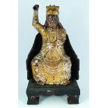 18TH-CENTURY CHINESE CARVED GILTWOOD FIGURE