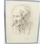 GRAND TOUR PENCIL SKETCH PORTRAIT OF VOLTAIRE