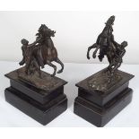 PAIR 19TH-CENTURY BRONZE MARLEY HORSES