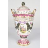 19TH-CENTURY GERMAN PORCELAIN URN AND COVER