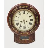 19TH-CENTURY BLACK FOREST DROP DIAL WALL CLOCK