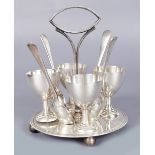 SILVER-PLATED EGG EPERGNE