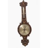 19TH-CENTURY ROSEWOOD & MOTHER O'PEARL BAROMETER