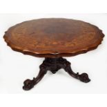 IMPORTANT DUBLIN WALNUT & MARQUETRY CENTRE TABLE