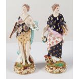 PAIR 18TH-CENTURY CROWN DERBY FIGURES