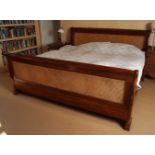 WITHDRAWN LARGE MODERN HARDWOOD SLEIGH BED