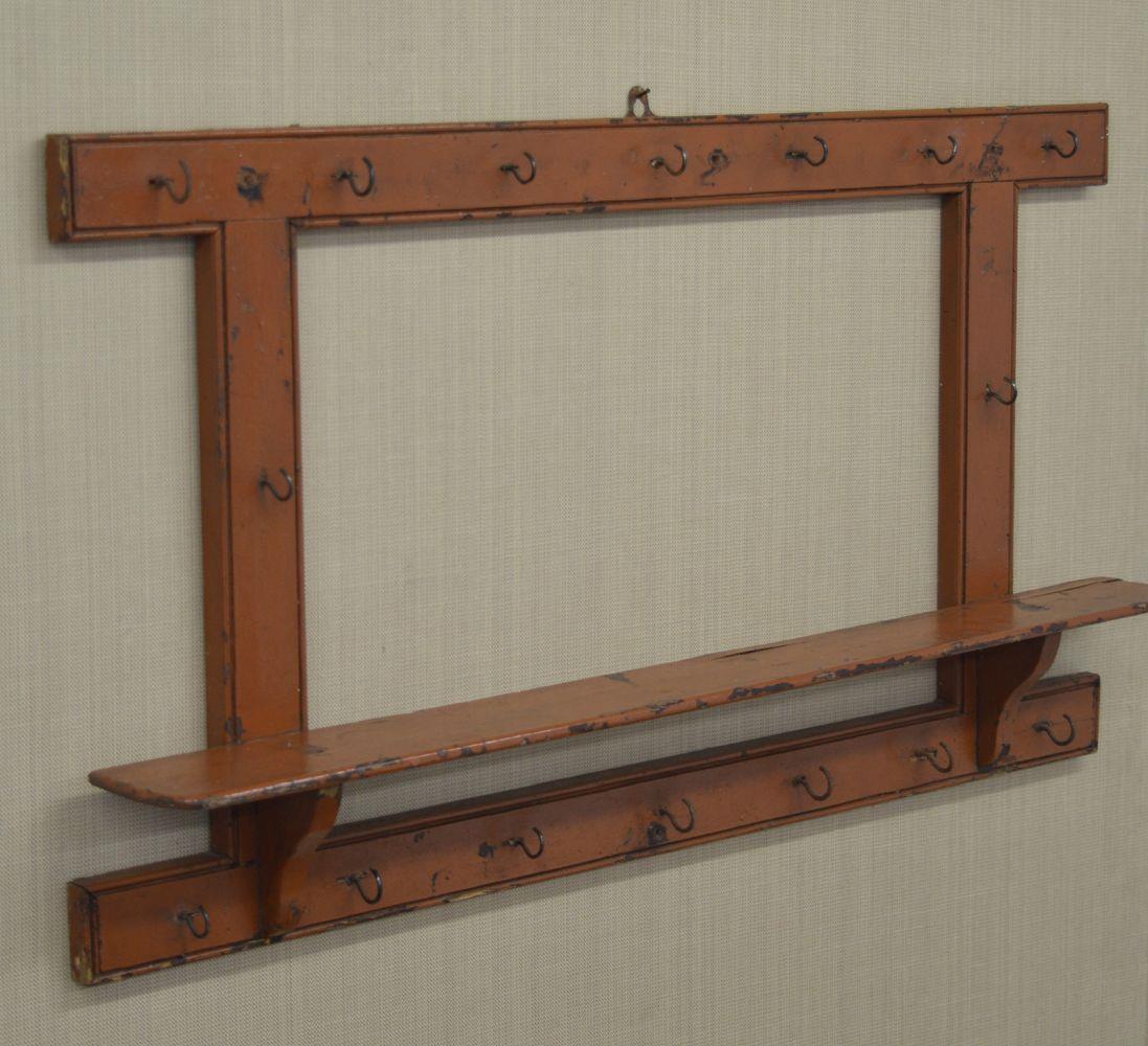 19TH-CENTURY WALL MOUNTED PINE MUG RACK - Image 3 of 3