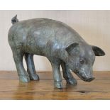 LIFE SIZED BRONZE SCULPTURE OF A PIGLET