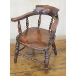 19TH-CENTURY ASH AND ELM CHILD'S CHAIR