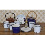 ASSORTED COLLECTION OF TEN ITEMS OF ENAMEL WARE