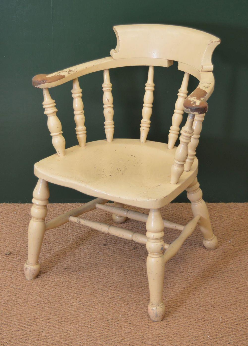 19TH-CENTURY ELM SMOKER'S CHAIR