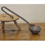 19TH-CENTURY IRISH VERNACULAR IRON SERVING LADLE