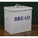 WHITE ENAMELLED BREAD BIN