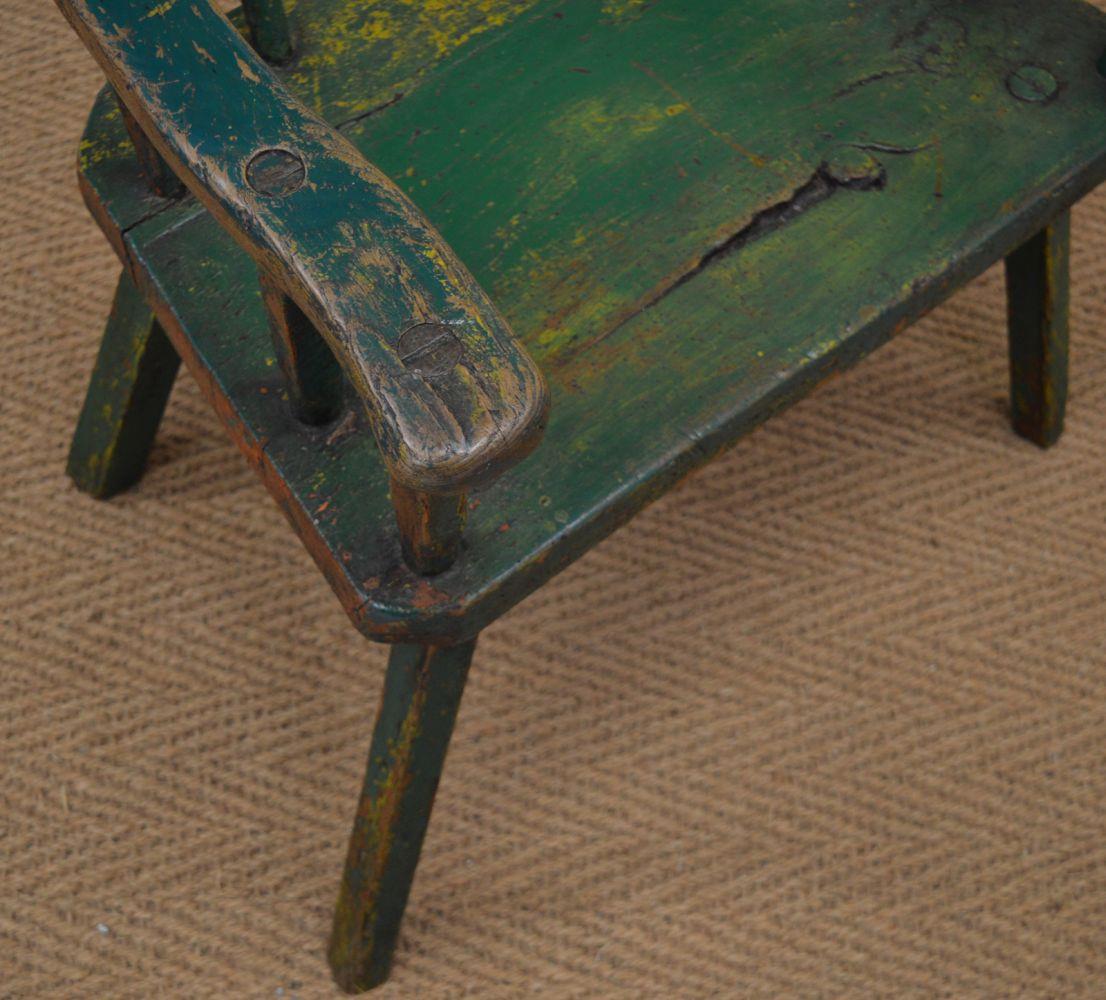 19TH-CENTURY ASH AND ELM IRISH FAMINE CHAIR - Image 4 of 4