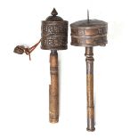 2 19TH-CENTURY TIBETAN PRAYER WHEELS