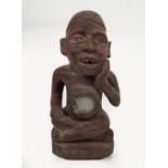 19TH-CENTURY CARVED WOOD AFRICAN CONGO FIGURE