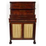 REGENCY PERIOD ROSEWOOD, BRASS INLAID CHIFFONIERE