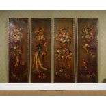 SET OF FOUR 19TH-CENTURY PAINTED PANELS